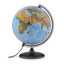 Mappamondo luminoso - ALTO - diametro 30 cm - cartografica in rilievo 3D - scritte in italiano